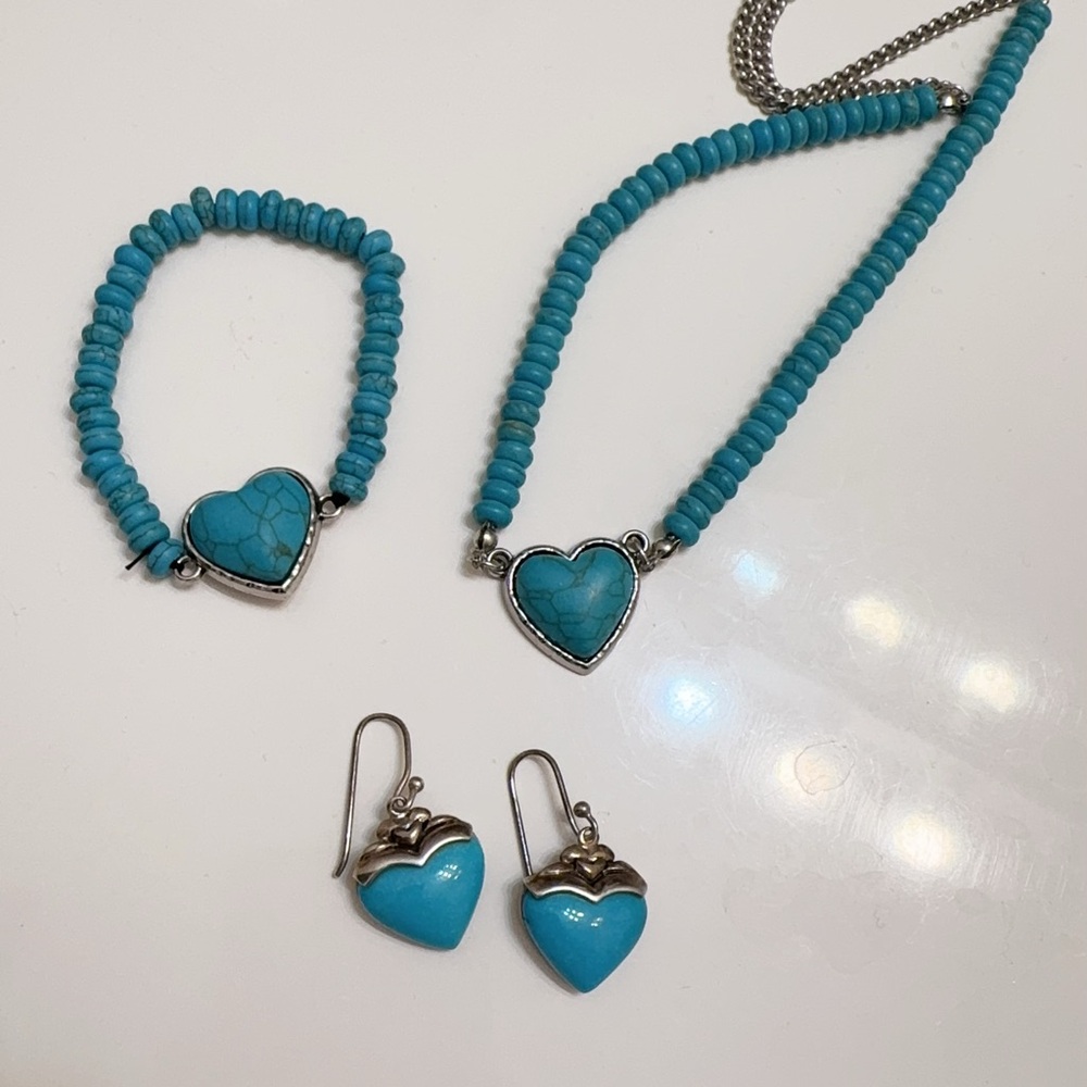 Turquoise Heart Jewelry Set